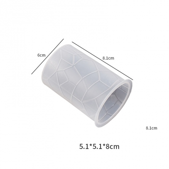 Picture of Silicone Resin Mold For Candle Soap DIY Making Cylinder White 8.1cm x 6cm, 1 Piece