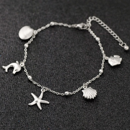 Picture of 304 Stainless Steel Ocean Jewelry Rolo Chain Anklet Silver Tone
