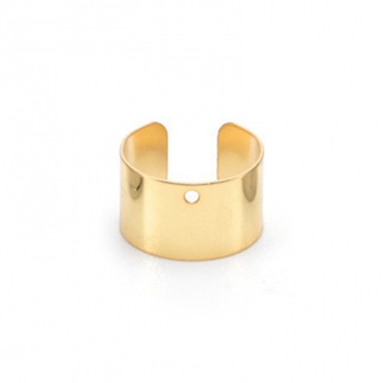 Bild von Hypoallergen 304 Edelstahl Ohrklemme Klipp Ohrring U-Form Vergoldet Mit Öse 10mm x 6mm, 20 Stück