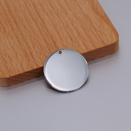 Picture of Eco-friendly 304 Stainless Steel Blank Stamping Tags Charms Round Disc Multicolor Mirror Polishing
