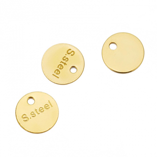 Image de Chaîne d'Extension de Pendentifs pour Collier Bracelet en 304 Acier Inoxydable Plaqué Or 18K Rond 8mm, 20 Pcs