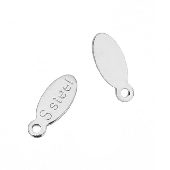 Image de Chaîne d'Extension de Pendentifs pour Collier Bracelet en 304 Acier Inoxydable Argent Mat Ovale 10mm x 4mm, 20 Pcs