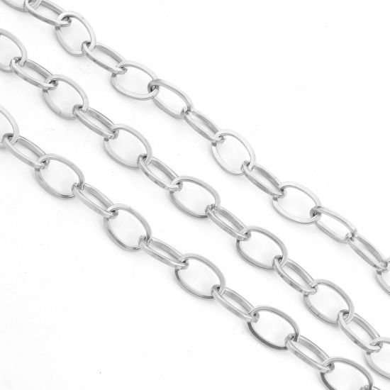 Picture of Eco-friendly 304 Stainless Steel Link Cable Chain Silver Tone 19x13mm, 1 Piece (Approx 1 M/Piece)