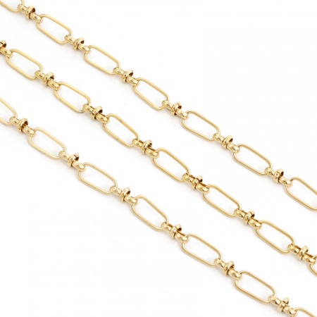 Picture of 1 Piece (Approx 3.28 Foot) Eco-friendly PVD Vacuum Plating 304 Stainless Steel Link Cable Chain For Handmade DIY Jewelry Making Findings 18K Gold Plated 17x8mm