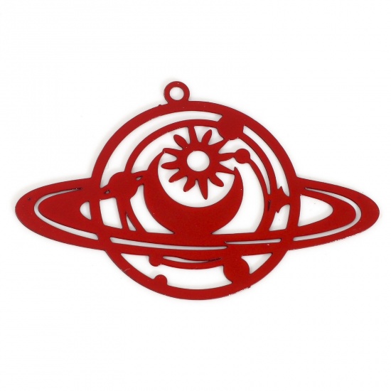 Immagine di Lega di Ferro Galassia Ciondoli Pianeta Rosso Sole & Luna Pittura 4.2cm x 2.6cm , 10 Pz