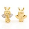 Picture of Brass Religious Charms 18K Real Gold Plated & Real Platinum Plated Angel Wing 3D 22mm x 18mm, 1 Piece