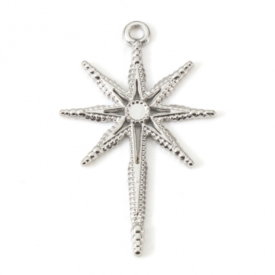Image de Pendentifs en 304 Acier Inoxydable Respectueux de la Nature Galaxie Etoile Argent Mat 4cm x 2.5cm , 2 Pcs