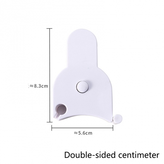 Image de Outil de Mesure de Ruban Couture Règle de Mesure Portable Échelle Centimétrique Double Face en ABS Blanc 8.3cm x 5.6cm, 1 Pièce