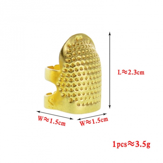 Picture of Brass Finger Thimble Protector Sewing Tools Gold Plated 2.3cm x 1.5cm, 2 PCs