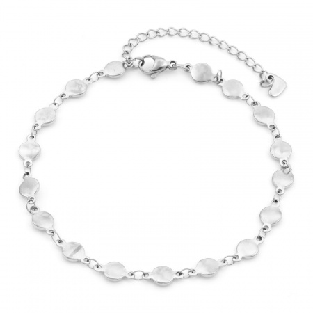 Image de Chaînes de Cheville En Gros Argent Mat en 304 Acier Inoxydable, Rond Chaînes Respectueux de la Nature, Unisexe Géométrique Minimaliste Cadeau Fournitures de Bijoux 24cm - 22cm long, Taille de la Chaîne: 6mm, 1 Pièce