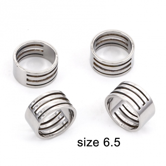 Picture of Eco-friendly 304 Stainless Steel Unadjustable Jump Ring Opener Closer Making Tools For DIY Jewelry Silver Tone 16.9mm(US Size 6.5), 1 Piece