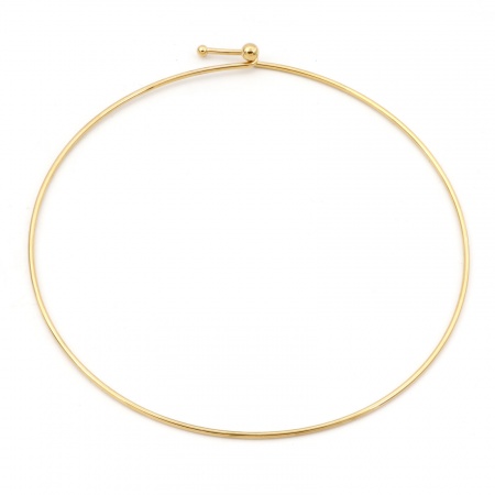Picture of Wholesale Collar Neck Ring Necklace, 18K Gold Plated 304 Stainless Steel Unisex Vacuum Plating Simple Stylish Gift Jewelry For Retailer, 43cm(16.9") long, 1 Piece