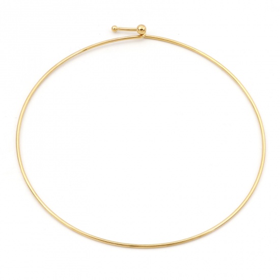 Picture of Eco-friendly 304 Stainless Steel Collar Neck Ring Necklace 18K Gold Color 43cm(16 7/8") long, 1 Piece