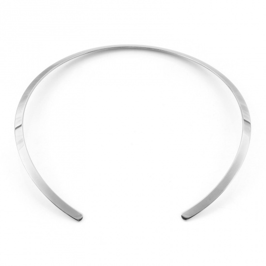 Picture of Eco-friendly 304 Stainless Steel Collar Neck Ring Necklace Silver Tone 41cm(16 1/8") long, 1 Piece