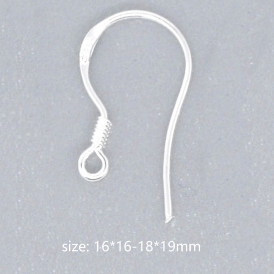 Imagen de Cobre Componentes de aretes Argentado Torcido 19mm x 18mm, 100 Unidades