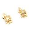 Bild von Messing Ozean Schmuck Charms 18K Echtgold plattiert Schildkroete 14mm x 8mm, 5 Stück