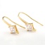 Immagine di Ottone Orecchini con Ganci a Filo per Orecchio per Accessori per la Creazione di Gioielli Fai-da-te 18K Vero Oro Placcato Rombo Con Loop Trasparente Cubic Zirconiae 25mm x 10mm, Dimensione di Posta / Cavo: (18 misura), 2 Pz