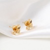 Bild von Messing Ohrring Ohrstecker 18K Echtgold plattiert Blumen Message " Mit Öse " 15mm x 15mm, Drahtstärke: (21 gauge), 2 Stück