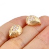 Изображение Латунь Серьги Шпильки 18K настоящее золото с покрытием водяная капля С петлей Прозрачный Искусственный Циркон 14мм x 11мм, (21 калибров), 2 ШТ