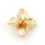 Immagine di Ottone Pendenti Charms Connettori Accessori Fiore 18K Vero Oro Placcato 12.5mm x 10.5mm, 5 Pz