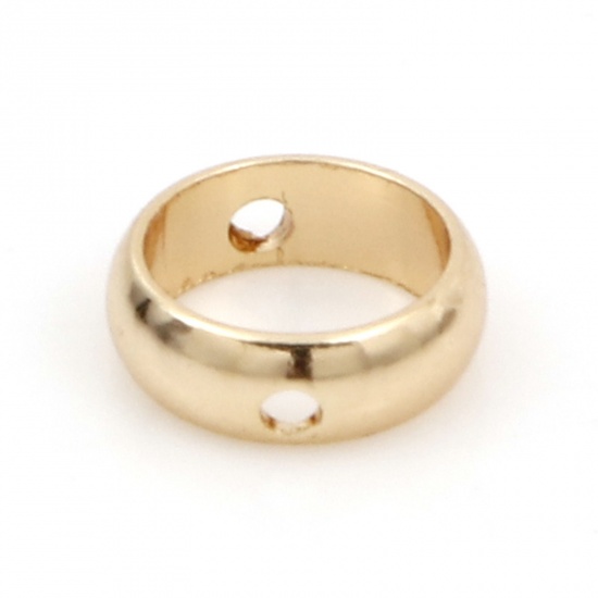 Bild von Messing Perlen Rahmen Rund 18K Echtgold plattiert (Passt 6mm Perle) 8mm Dia., 10 Stück