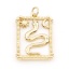 Immagine di Conchiglia + Ottone Galassia Charms Serpente 18K Vero Oro Placcato Sole 28mm x 18mm, 1 Pz