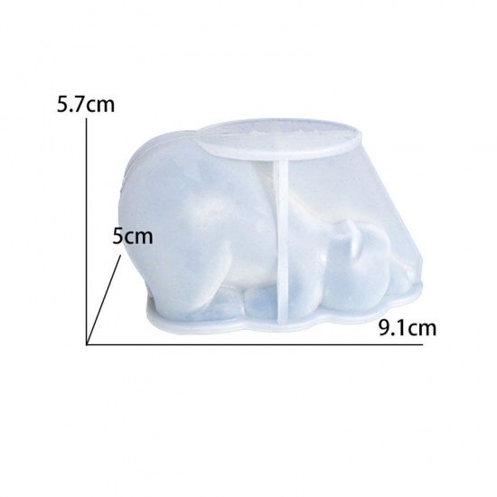 Imagen de Silicona Molde de Resina para Fabricación de Bricolaje de Jabón de Vela Oso Blanco 9.1cm x 5.7cm, 1 Unidad