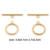Picture of 2 Sets Eco-friendly Stainless Steel Toggle Clasps Circle Ring 18K Gold Plated 3.5x0.7cm 2.7x2.2cm