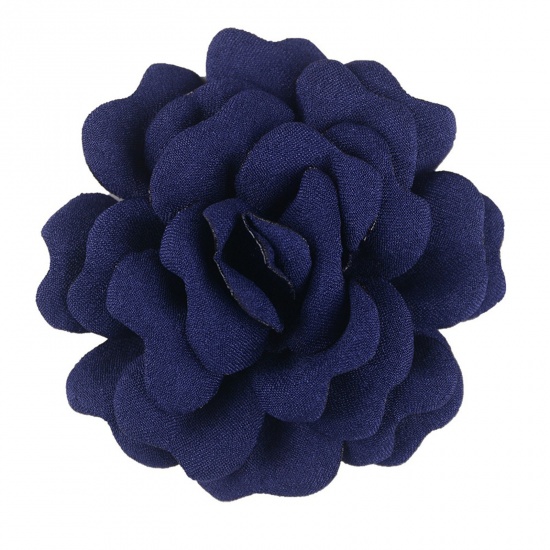 Imagen de Tejido Decoración de la Flor Artificial Azul Oscuro 8cm Dia., 5 Unidades
