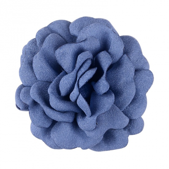 Imagen de Tejido Decoración de la Flor Artificial Azul Gris 8cm Dia., 5 Unidades