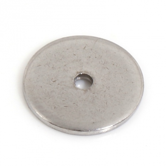 Picture of Eco-friendly 304 Stainless Steel Spacer Beads For DIY Bracelet Jewelry Making Findings Round Silver Tone 8mm Dia., Hole: Approx 1mm, 10 PCs