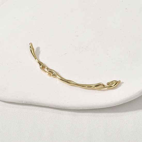 Picture of Brass Connectors Charms Pendants Gold Plated Strip Drop 6.7cm x 0.5cm, 1 Piece                                                                                                                                                                                