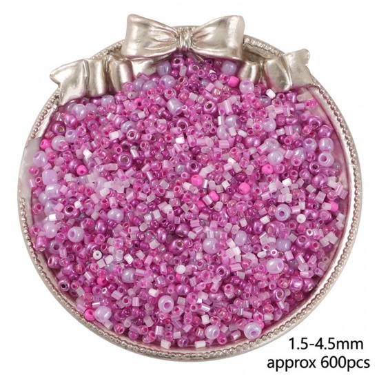 Picture of Glass Seed Beads Round Rocailles Fuchsia Opaque 30 Grams