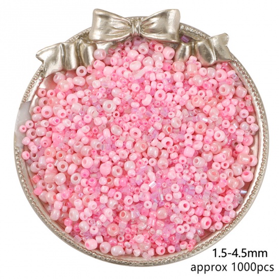 Picture of Glass Seed Beads Round Rocailles Pink Opaque 30 Grams