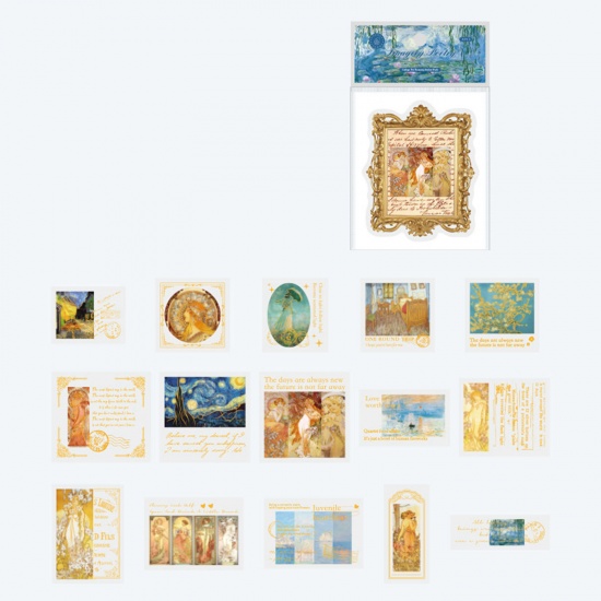 Immagine di PET Stile Ins DIY Decorazione Di Scrapbook Adesivi Multicolore Fiore 14cm x 9cm, 1 Serie