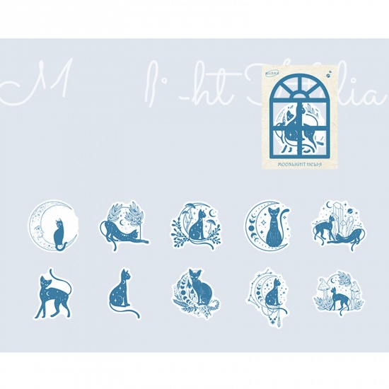 Immagine di PET DIY Decorazione Di Scrapbook Adesivi Multicolore Gatto 13.5cm x 8.5cm, 1 Serie