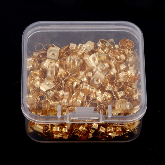 Bild von Eisenlegierung Ohrring Ohrstecker Stopper Ohrringe Schmetterling Vergoldet 6mm x 4mm, 1 Box (ca. 200 Stück/Box)