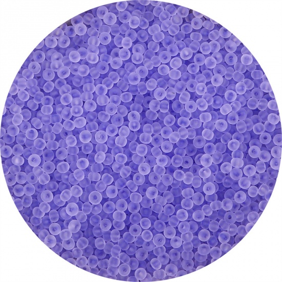 Immagine di Vetro Seme Perline Round Rocailles Violetto Smerigliato Colorato Per 3mm Dia., 20 Grammi ( 440 Pz/Pacchetto)