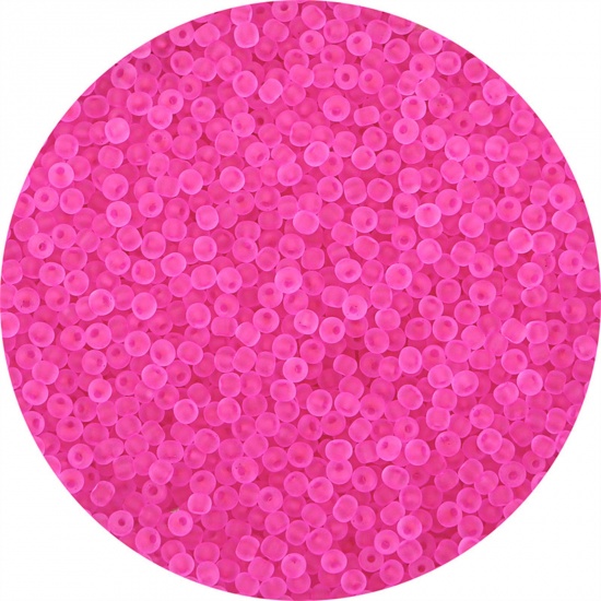 Immagine di Vetro Seme Perline Round Rocailles Rosso Prugna Pallido Smerigliato Colorato Per 3mm Dia., 20 Grammi ( 440 Pz/Pacchetto)