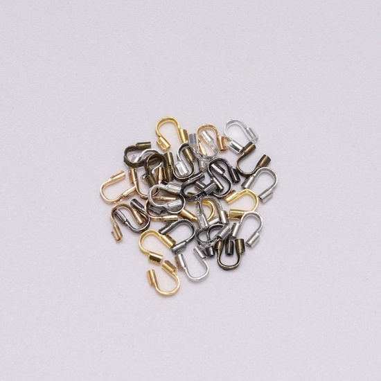 Picture of 300 PCs Copper Wire Protectors Arched At Random Mixed Color 4mm x 4mm