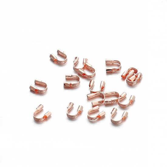Picture of 300 PCs Copper Wire Protectors Arched Rose Gold 4mm x 4mm
