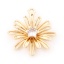 Immagine di Ottone Charms Fiore Margherita 18K Vero Oro Placcato 3D Trasparente Cubic Zirconiae 17.5mm x 15mm, 2 Pz