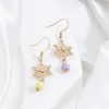 Immagine di Ottone Pendenti Charms Connettori Accessori Natale Fiocco di Neve 18K Vero Oro Placcato Trasparente Cubic Zirconiae 18mm x 13mm, 2 Pz
