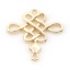 Immagine di Ottone Pendenti Charms Connettori Accessori Nodo 18K Vero Oro Placcato 18mm x 17.5mm, 3 Pz
