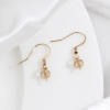 Bild von Messing Kappen Stift für Perlen 18K Echtgold plattiert Rund Micro Pave Nadelstärke: 0.8mm, Klar Zirkonia 9mm x 5mm, 2 Stück