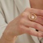 Изображение Элегантный Нерегулируемый Кольца Кольцо Позолоченный Имитация жемчуга 17мм(Американский Размер 6.5), 1 ШТ