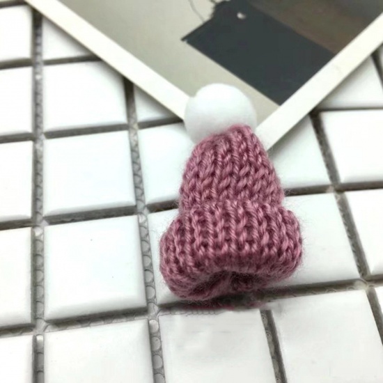 Picture of Cotton Toy Doll Making Dark Pink Hat 4.6cm x 3.1cm, 10 PCs