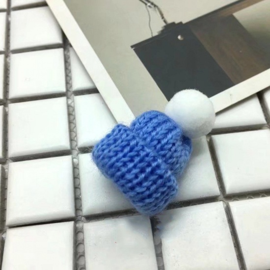 Picture of Cotton Toy Doll Making Blue Hat 4.6cm x 3.1cm, 10 PCs