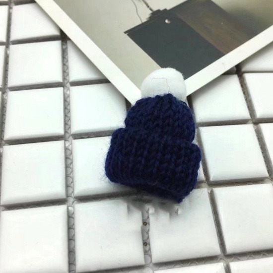 Picture of Cotton Toy Doll Making Navy Blue Hat 4.6cm x 3.1cm, 10 PCs