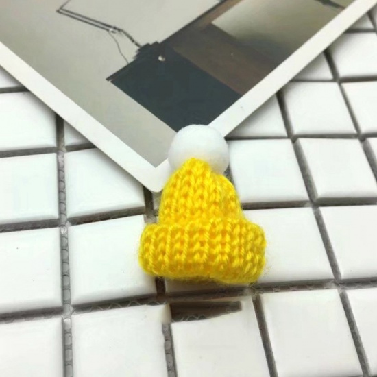 Picture of Cotton Toy Doll Making Yellow Hat 4.6cm x 3.1cm, 10 PCs